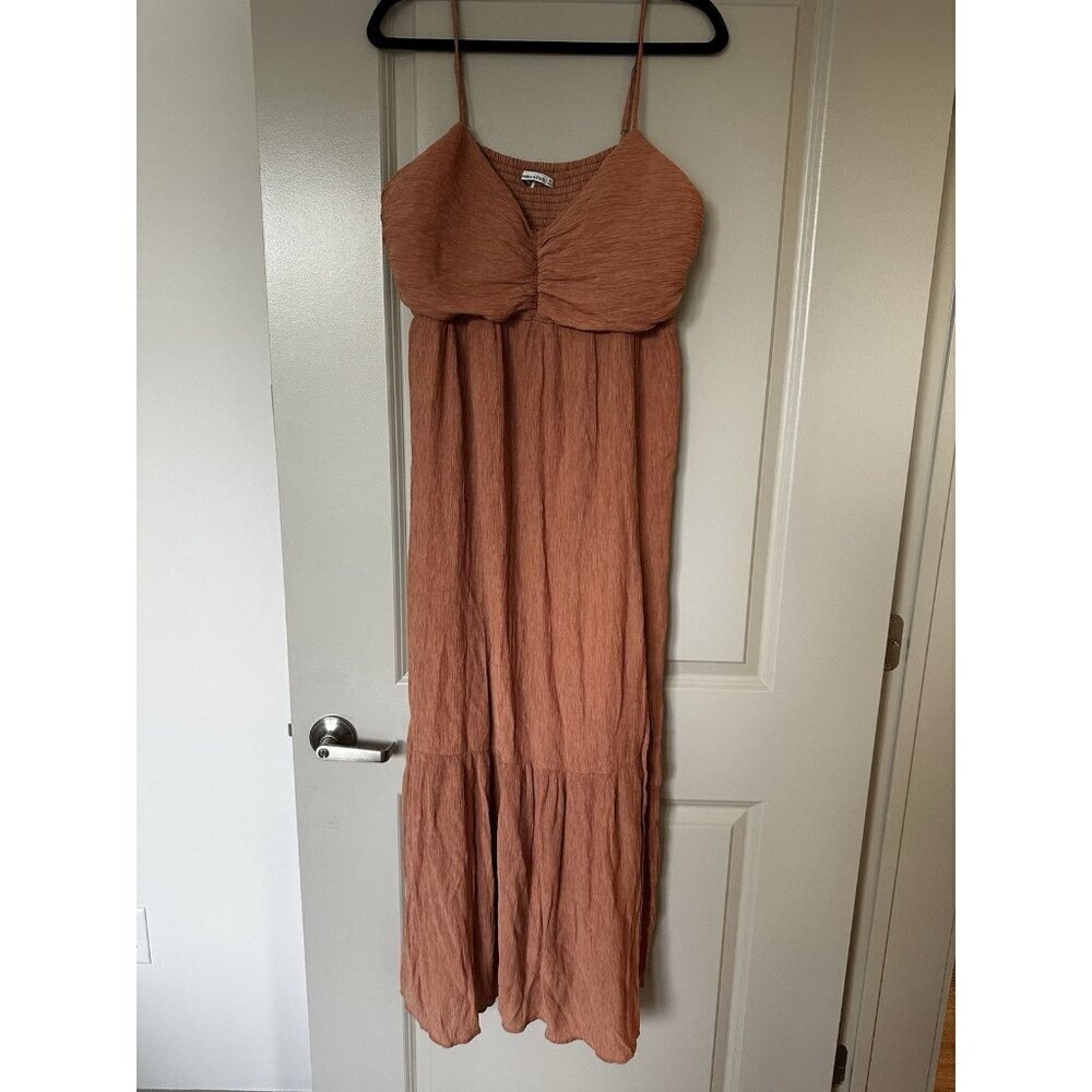 Abercrombie Empire Waist Babydoll Maxi Dress Terracotta Size XL - Picture 2 of 8